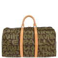 Louis Vuitton Khaki Monogram Graffiti Keepall 50 Duffle Bag M92196