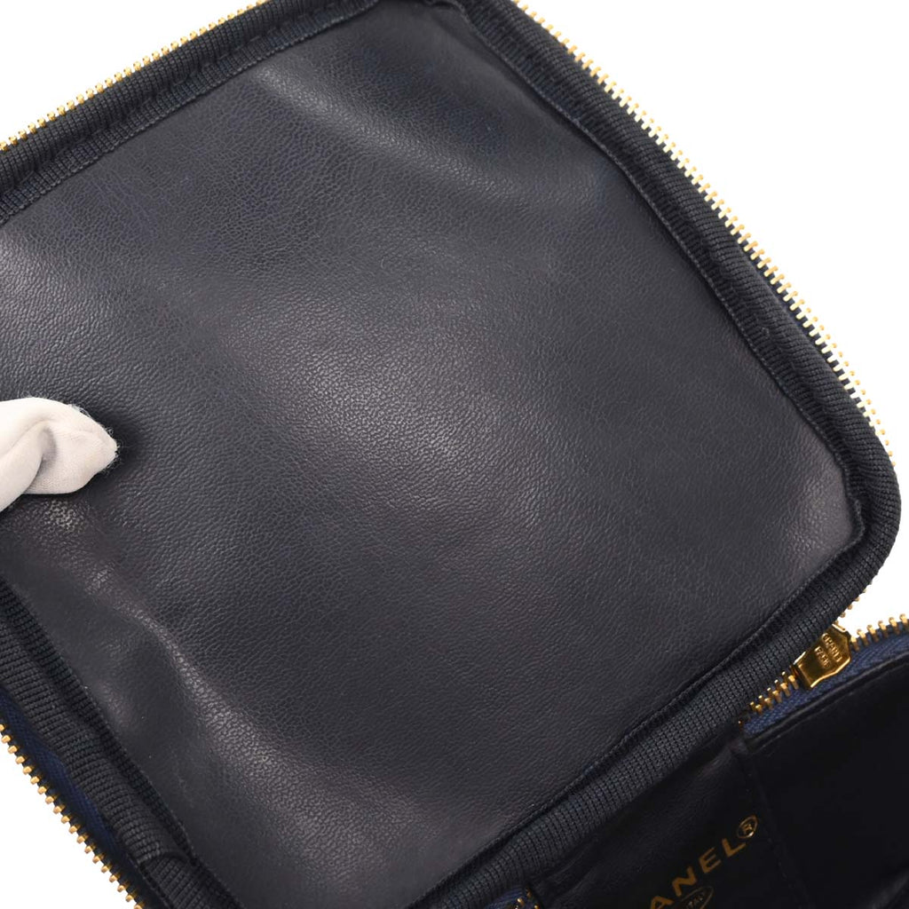Chanel 1996-1997 Blue Denim Vanity Handbag
