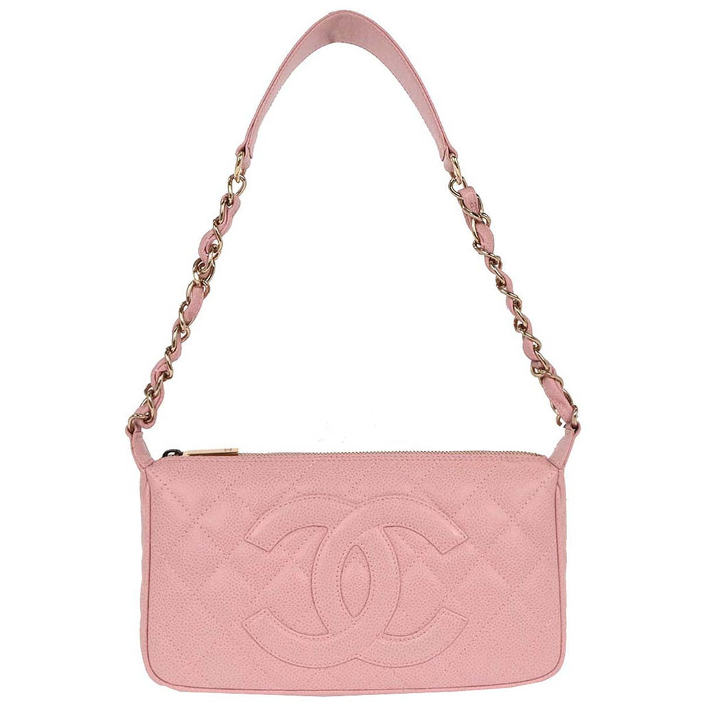 Chanel 2004-2005 Pink Caviar Shoulder Bag