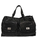 Chanel 2008-2009 Black Caviar Mademoiselle Lock Tote Handbag