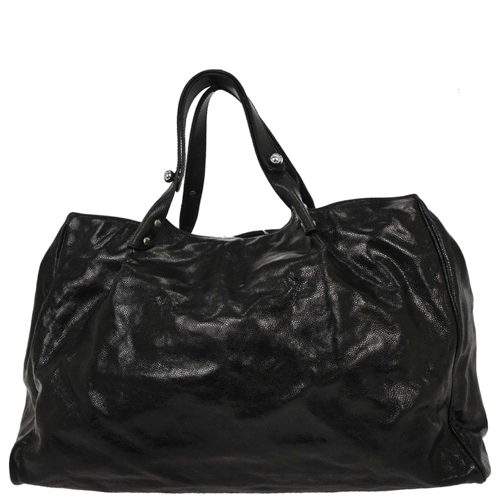 Chanel 2008-2009 Black Caviar Mademoiselle Lock Tote Handbag