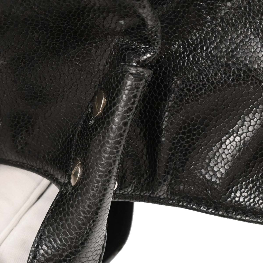 Chanel 2008-2009 Black Caviar Mademoiselle Lock Tote Handbag
