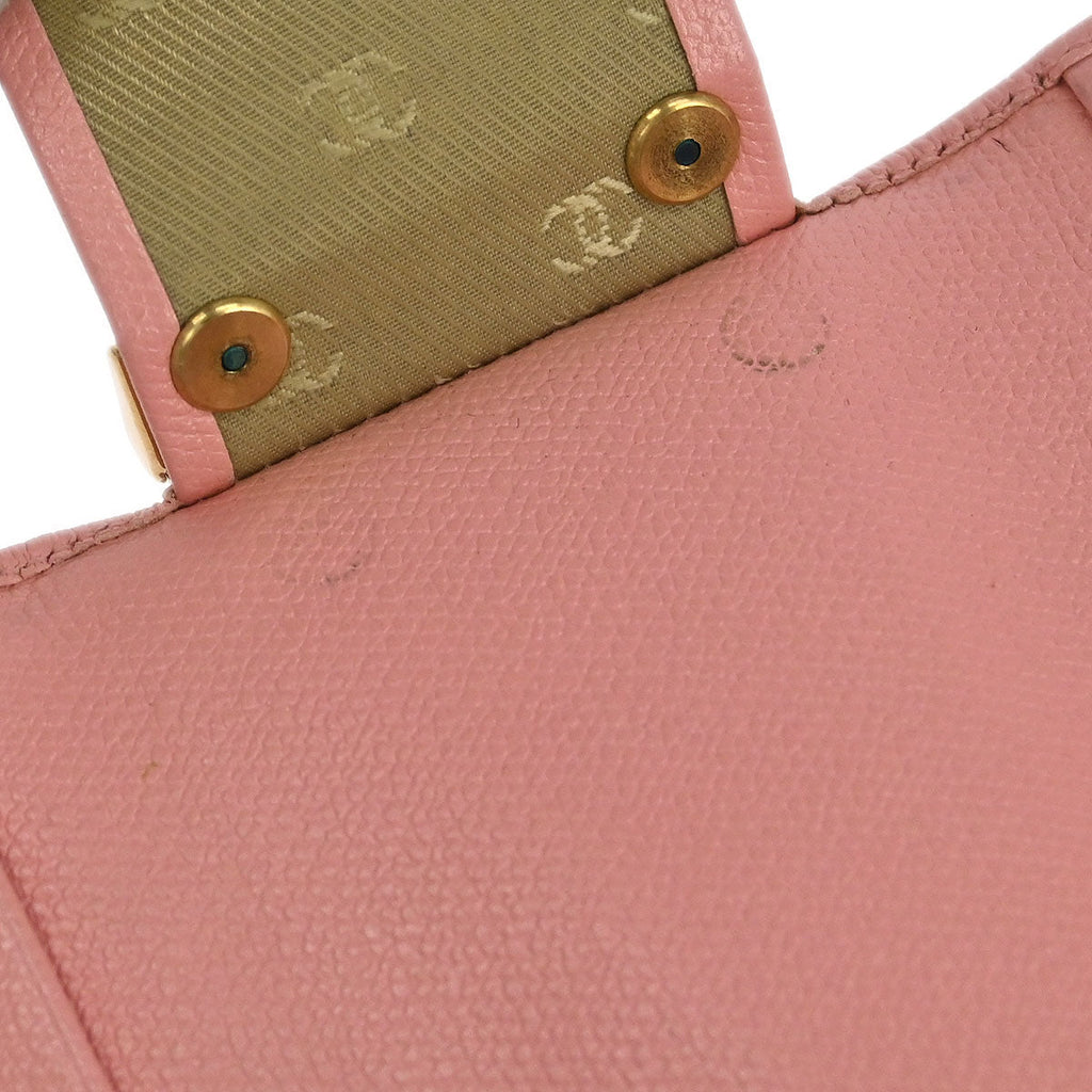 Chanel 2003-2004 Pink Calfskin Key Case Small Good