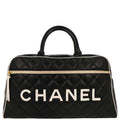 Chanel 1994-1996 Black Calfskin Travel Bowling Bag