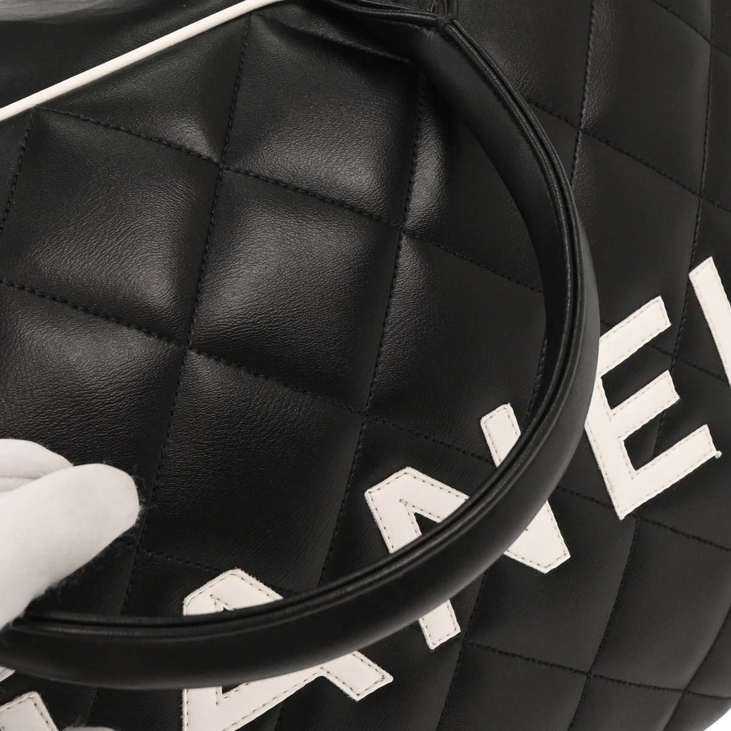 Chanel 1994-1996 Black Calfskin Travel Bowling Bag