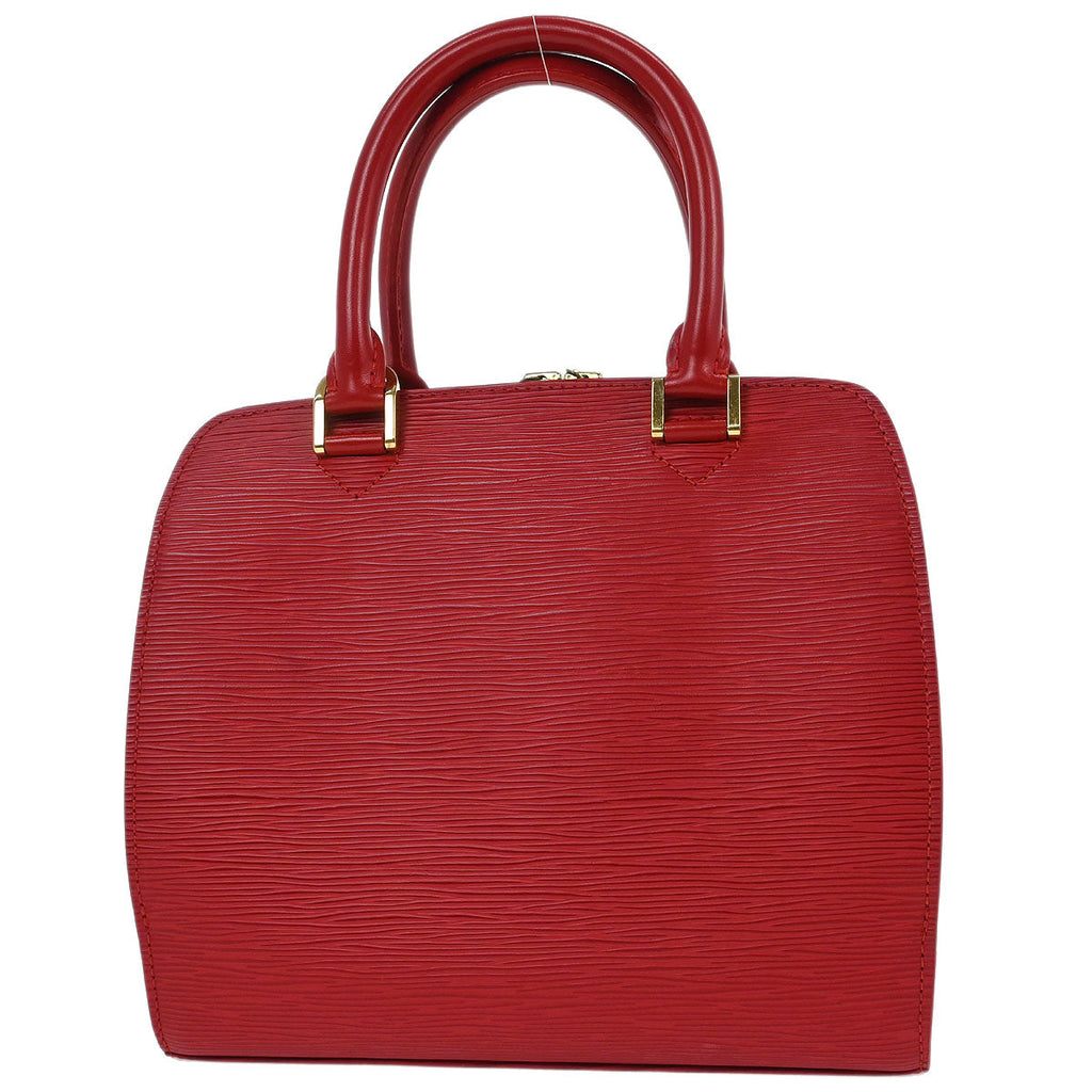 Louis Vuitton Red Epi Pont Neuf Handbag M52057