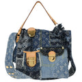Louis Vuitton * Blue Monogram Denim Patchwork Postie M95374