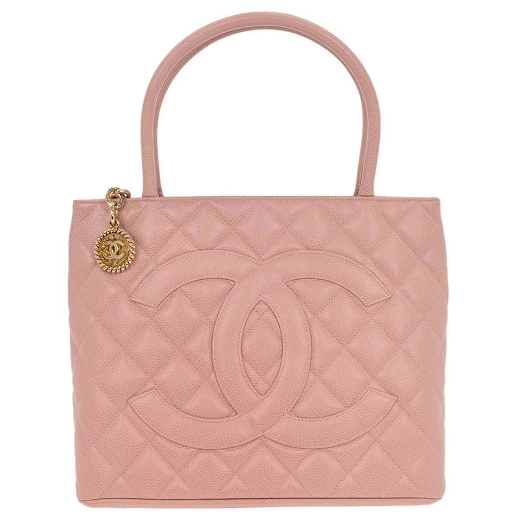 Chanel Pink Caviar Medallion Tote Handbag