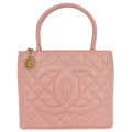 Chanel Pink Caviar Medallion Tote Handbag