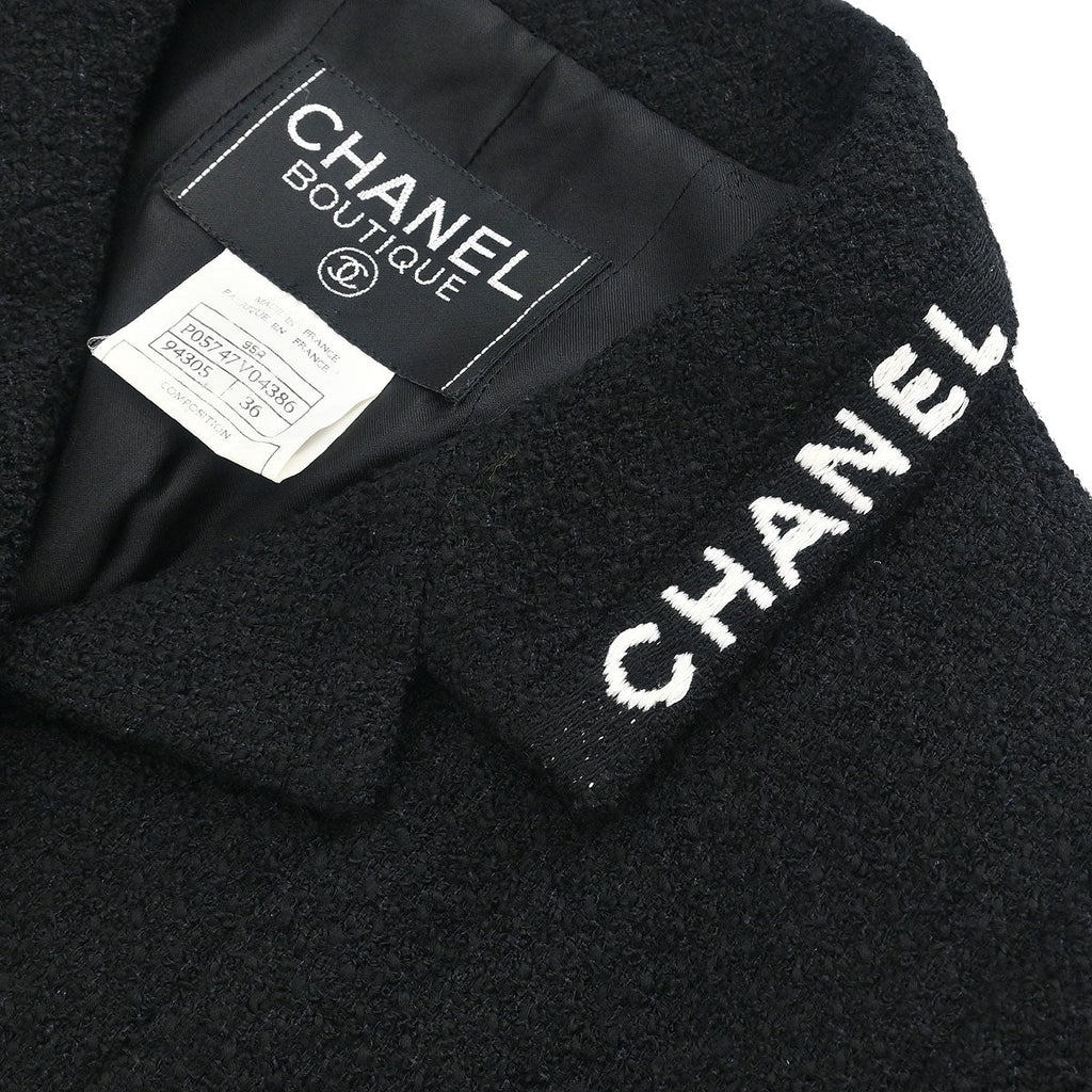 Chanel Single Breasted Jacket Black #36