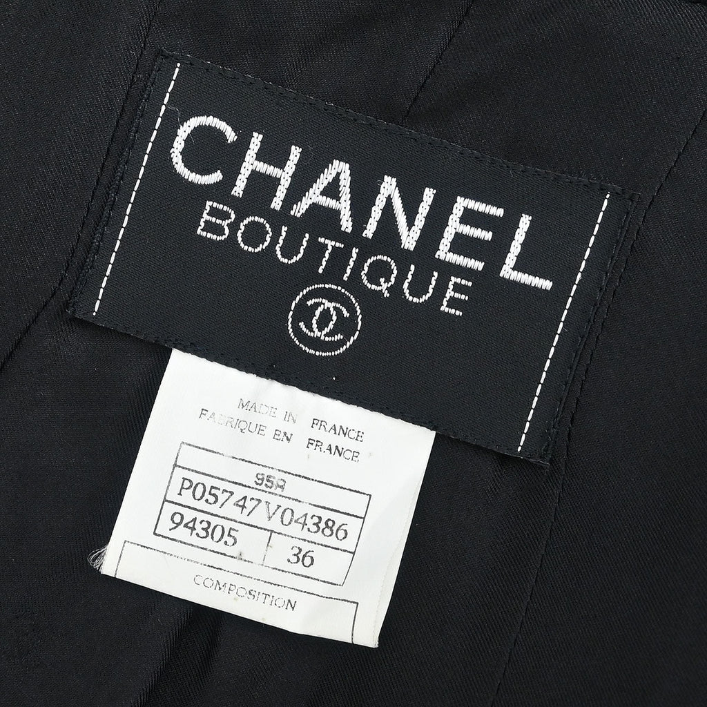 Chanel Single Breasted Jacket Black #36