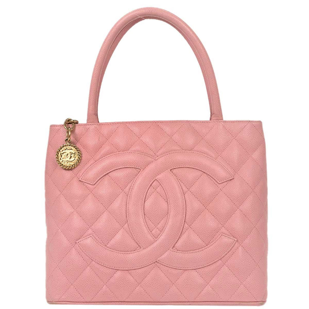 Chanel 2004-2005 Pink Caviar Medallion Tote Handbag