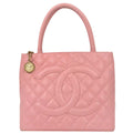 Chanel 2004-2005 Pink Caviar Medallion Tote Handbag
