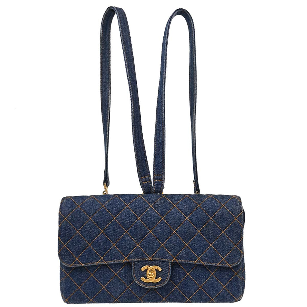 Chanel 1996-1997 Denim Blue Backpack