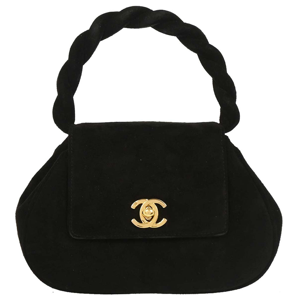 Chanel 1996-1997 Black Suede Handbag