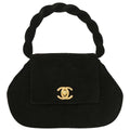 Chanel 1996-1997 Black Suede Handbag