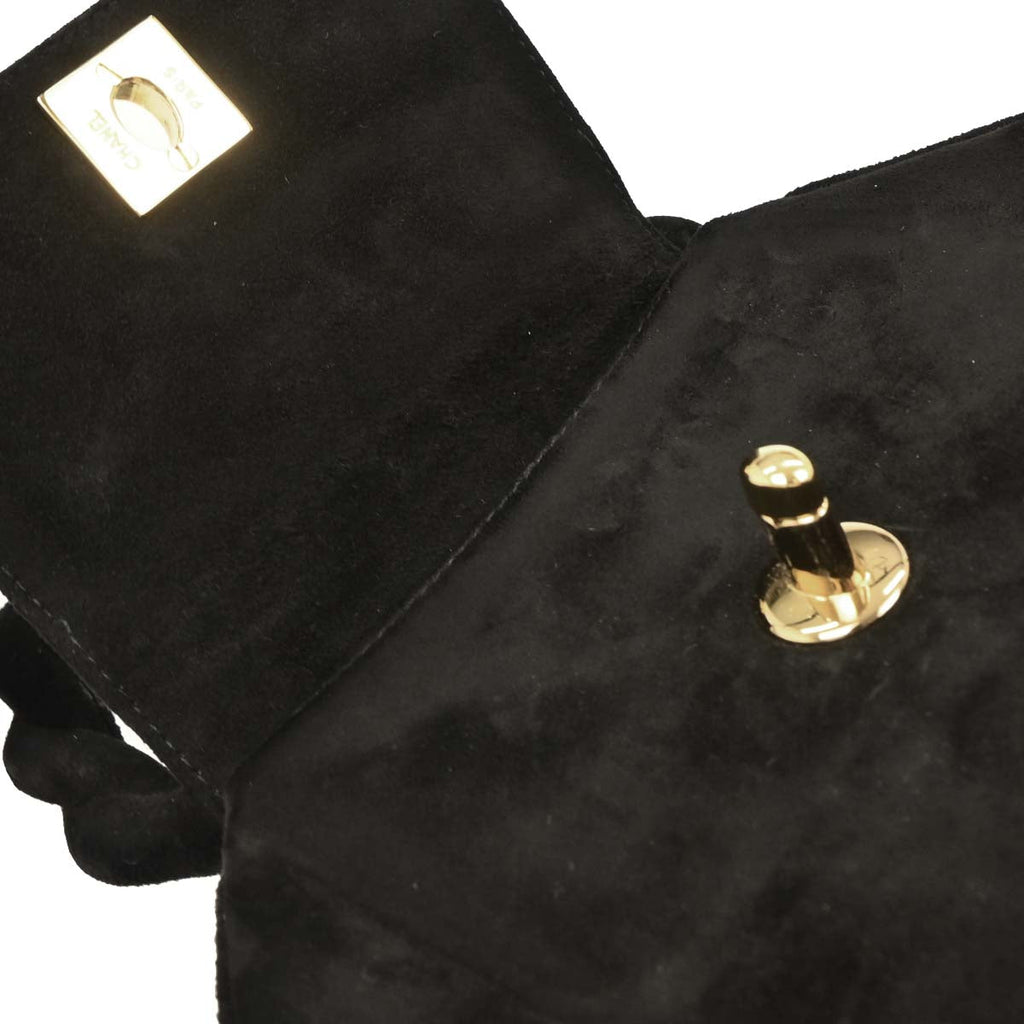 Chanel 1996-1997 Black Suede Handbag
