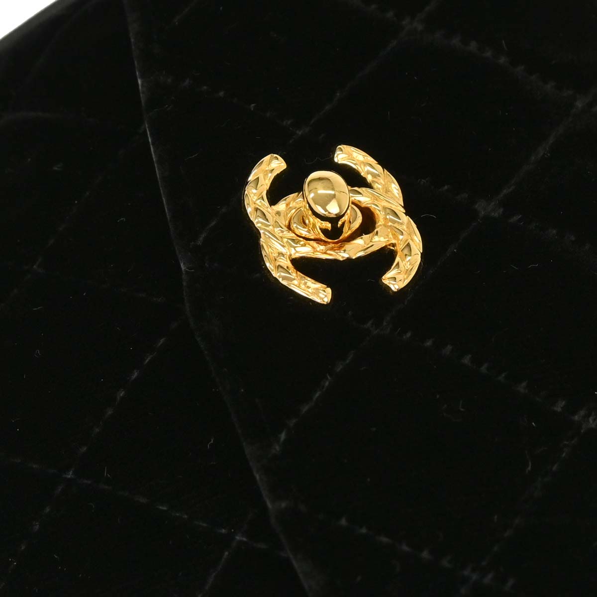 Chanel Black Velvet Shoulder Bag