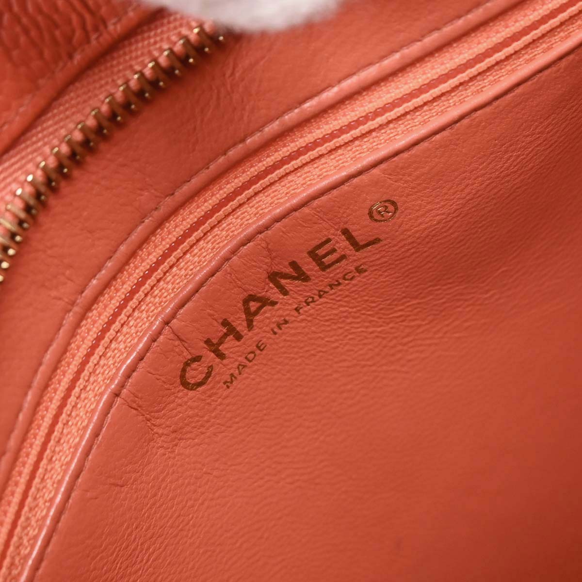 Chanel 2003-2004 Orange Caviar Medallion Tote Handbag
