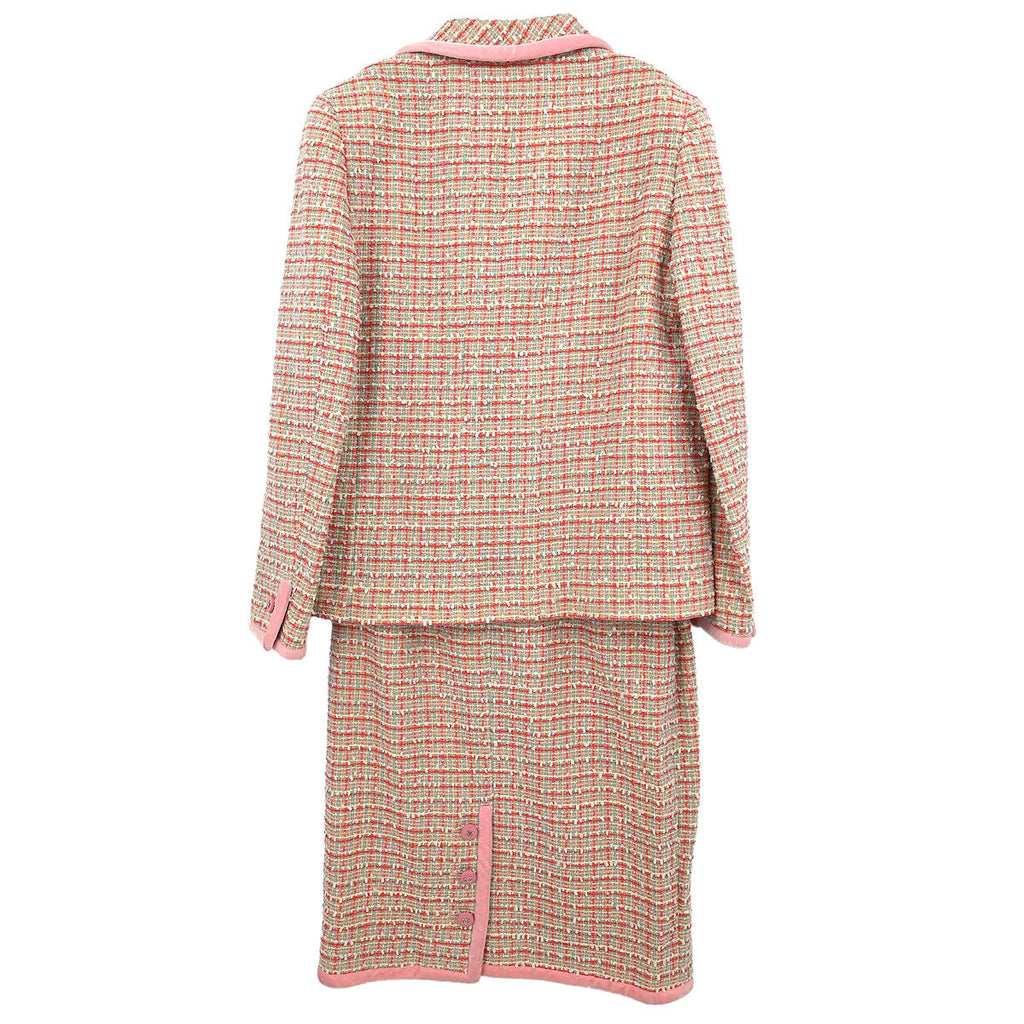 Chanel Setup Suit Jacket Skirt Pink #40