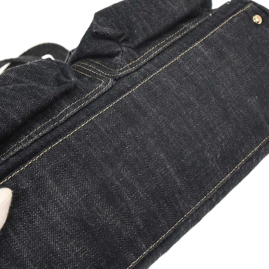 Chanel 2005-2006 Navy Sparkling Denim Tote Handbag