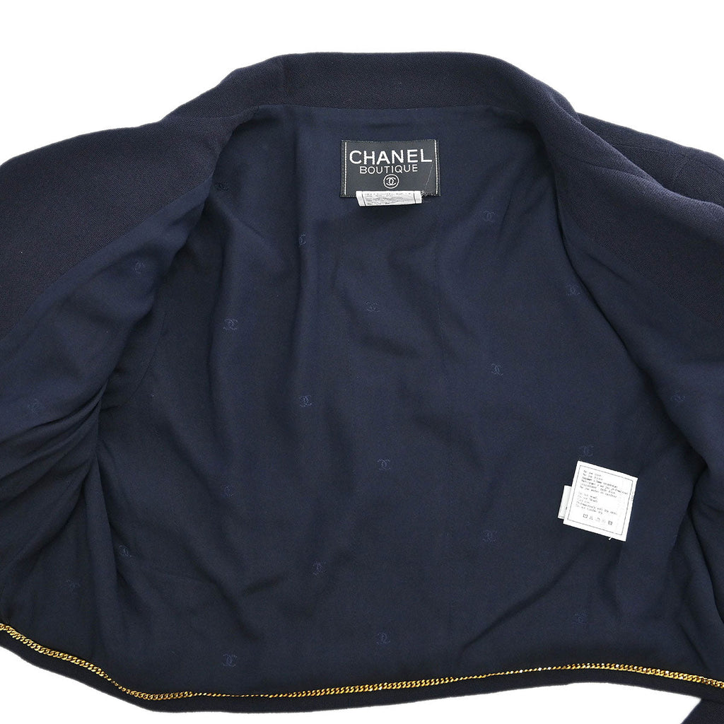 Chanel Single Breasted Jacket Black #42