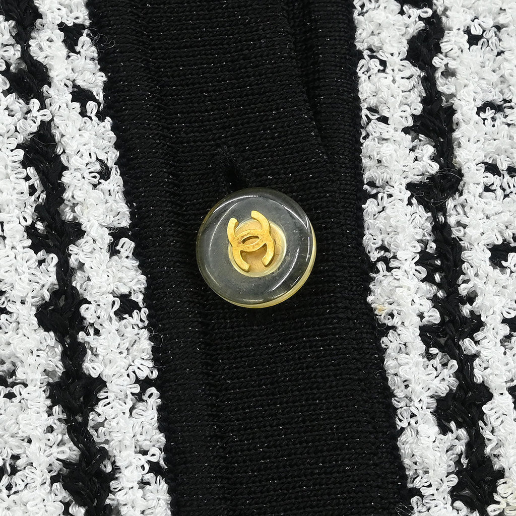 Chanel Short Sleeve Cardigan White #42