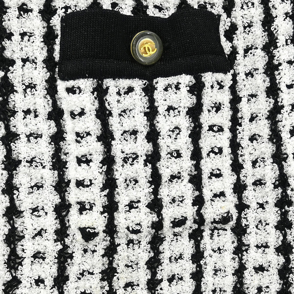 Chanel Short Sleeve Cardigan White #42