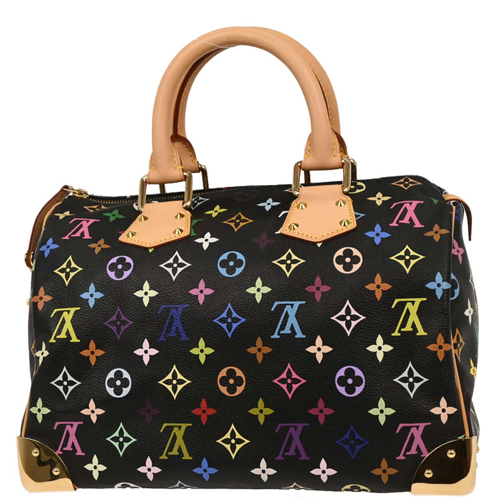 Louis Vuitton Black Monogram Multicolor Speedy 30 Handbag M92642