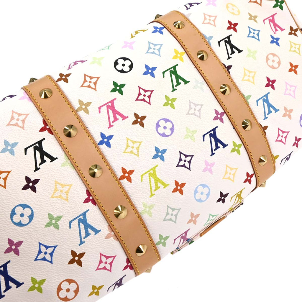 Louis Vuitton White Monogram Multicolor Keepall 45 Handbag M92641