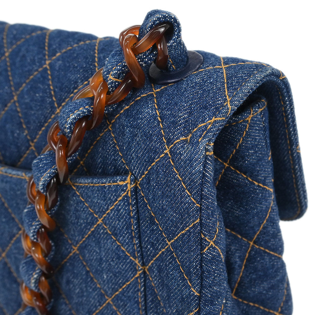 Chanel * Blue Denim Jumbo Classic Flap Shoulder Bag