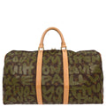 Louis Vuitton Khaki Monogram Graffiti Keepall 50 Duffle Bag M92196