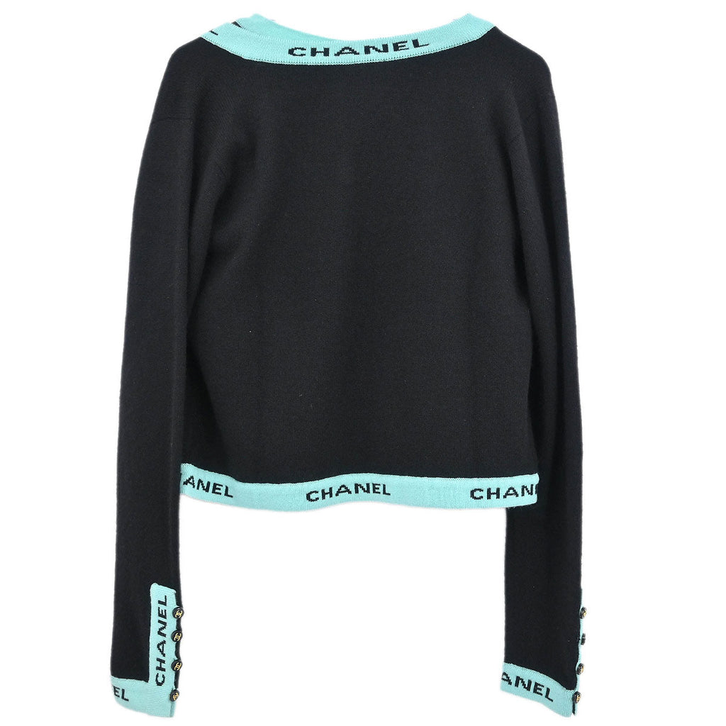 Chanel 1995 Set Cardigan Short Sleeve Top Black #42