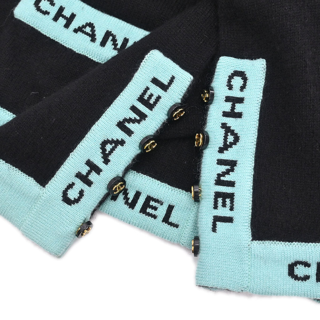 Chanel 1995 Set Cardigan Short Sleeve Top Black #42
