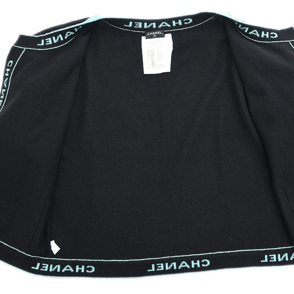 Chanel 1995 Set Cardigan Short Sleeve Top Black #42