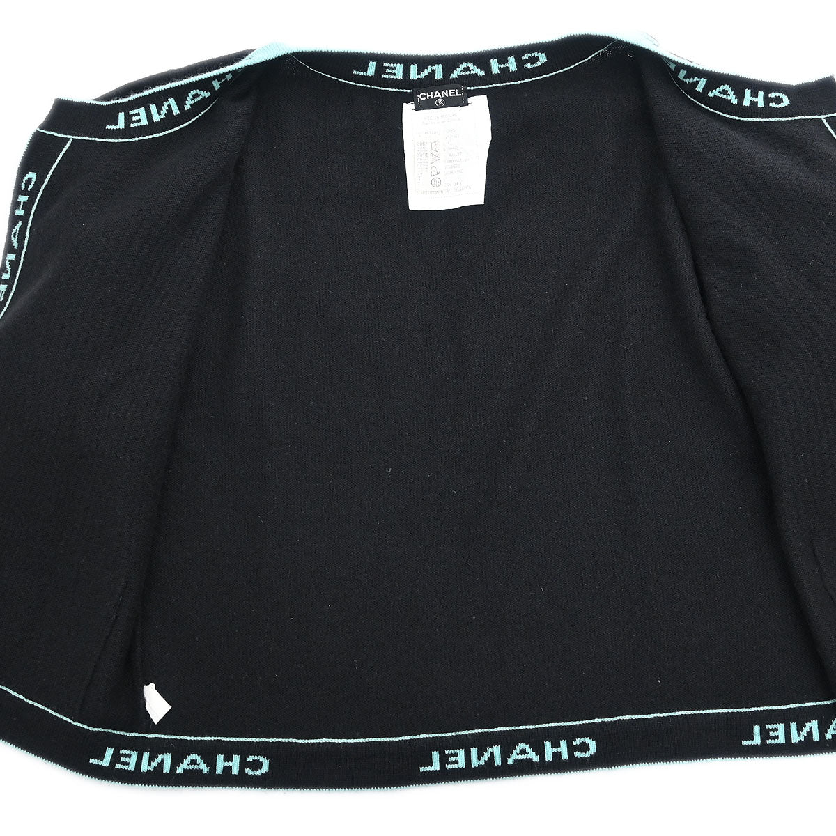 Chanel 1995 Set Cardigan Short Sleeve Top Black #42