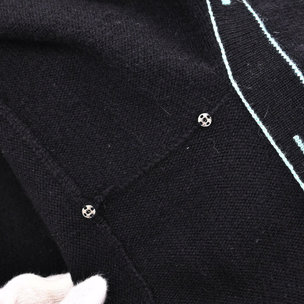 Chanel 1995 Set Cardigan Short Sleeve Top Black #42