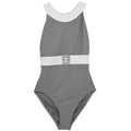 Chanel 2001 Swimwear Swimsuit Sport Line White Gray #40