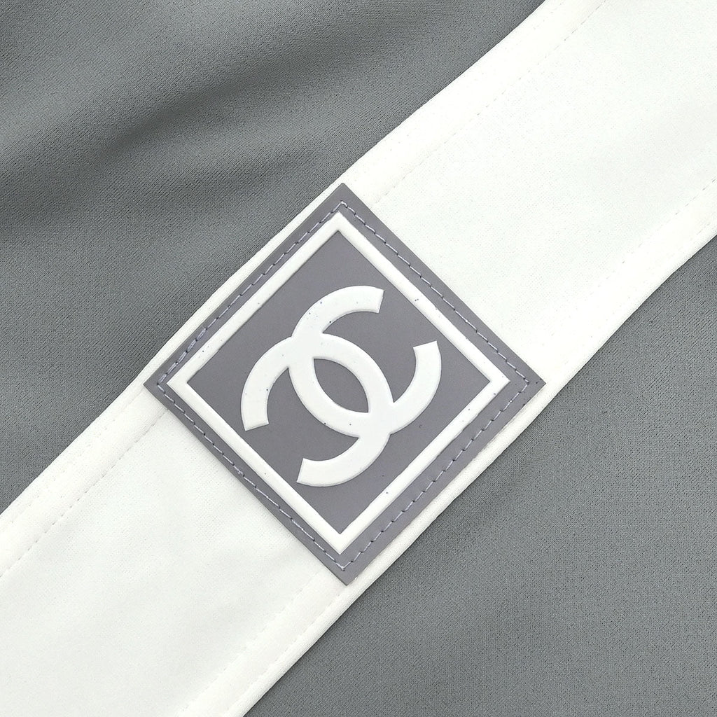 Chanel 2001 Swimwear Swimsuit Sport Line White Gray #40