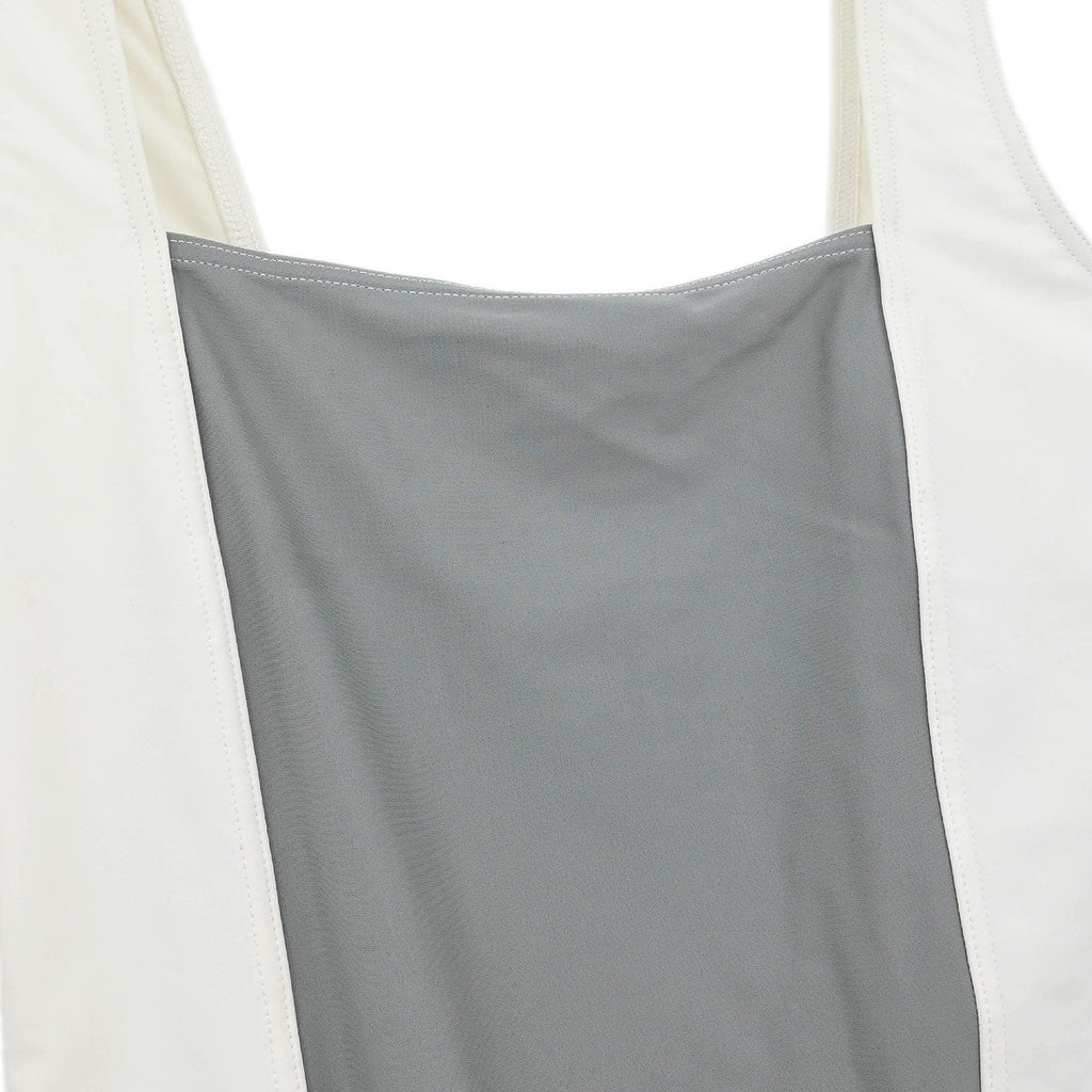 Chanel 2001 Swimwear Swimsuit Sport Line White Gray #40