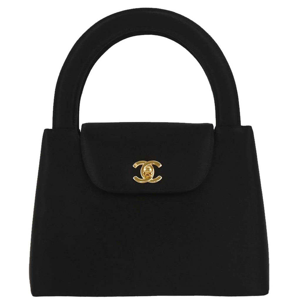 Chanel 1997-1999 Black Satin Handbag