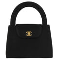 Chanel 1997-1999 Black Satin Handbag