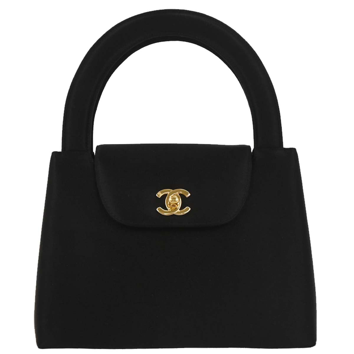 Chanel 1997-1999 Black Satin Handbag