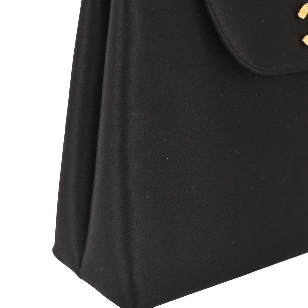 Chanel 1997-1999 Black Satin Handbag