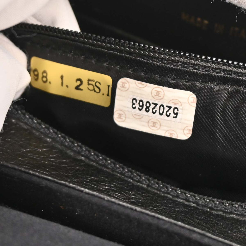 Chanel 1997-1999 Black Satin Handbag
