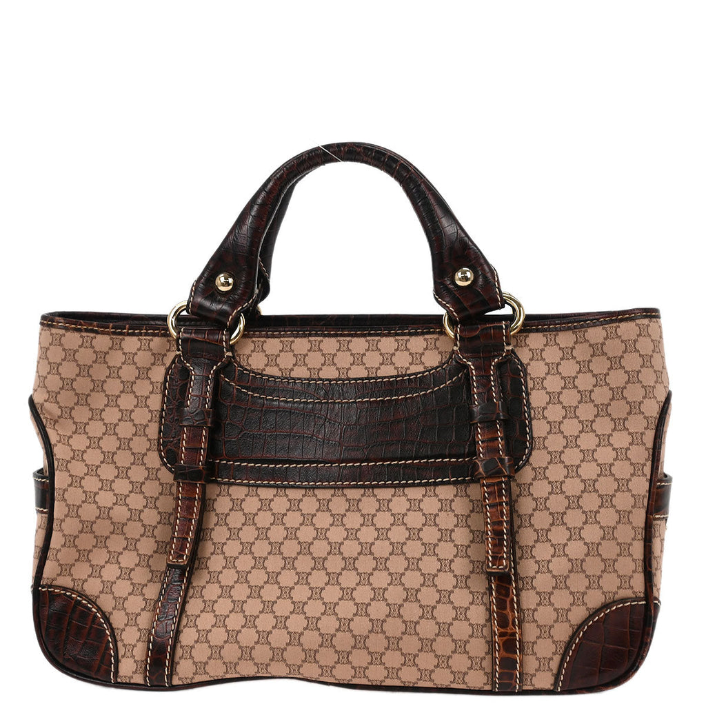 Celine Brown Canvas Macadam Boogie Tote Handbag