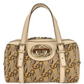 Gucci Beige Canvas Interlocking Handbag