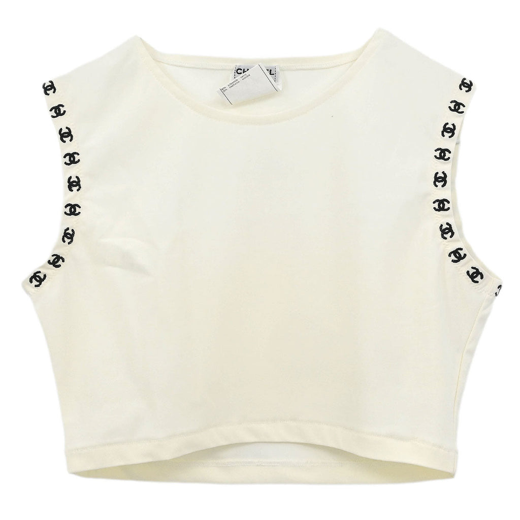 Chanel 1997 Cropped Sleeveless Top White #38