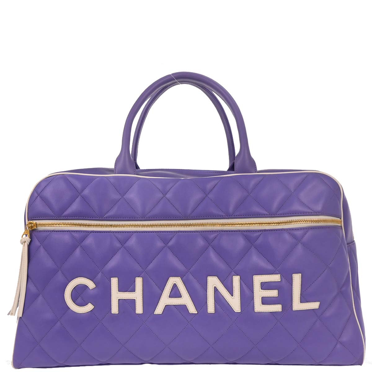 Chanel Purple 1994-1996 Calfskin Bowling Bag