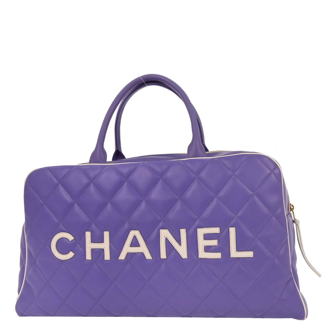 Chanel Purple 1994-1996 Calfskin Bowling Bag